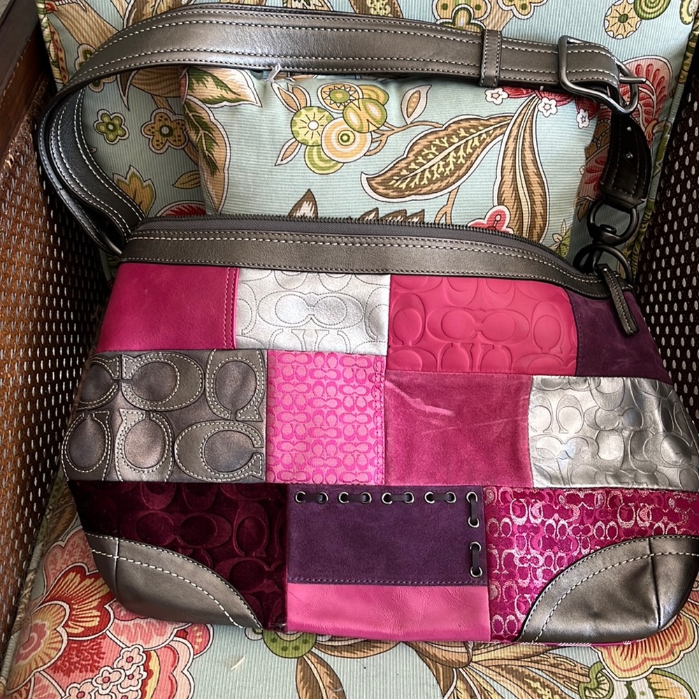 Coach shoulder bag patchwork style